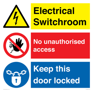 Electrical Switchroom  - No Unauthorised Access - Keep Door Locked